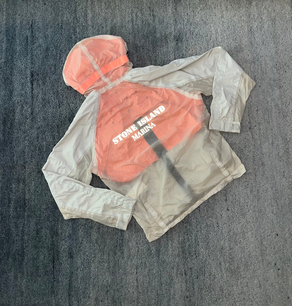 Stone Island Marina Reflective Spellout Mesh Dual Layer Jacket