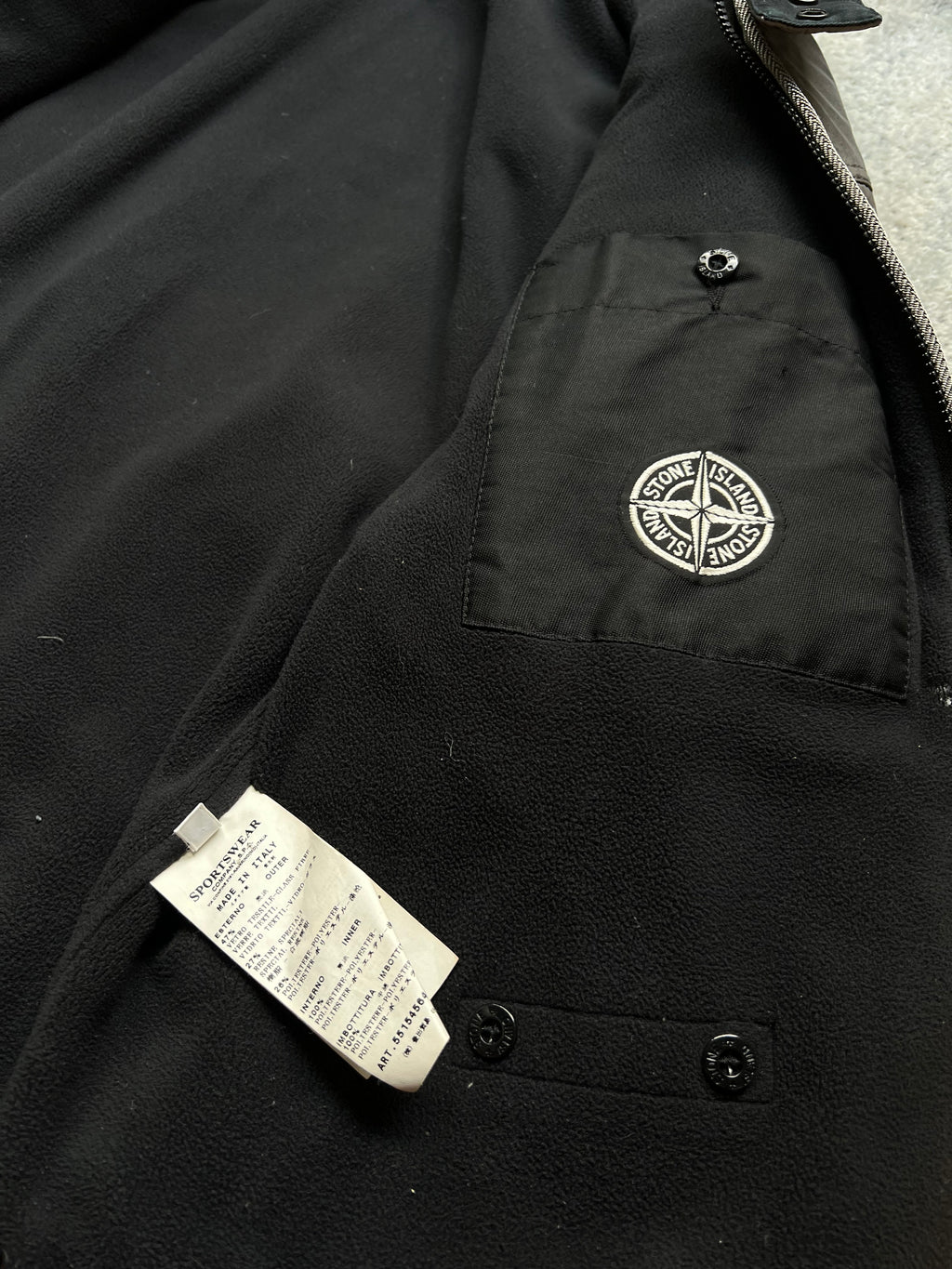 Stone Island Silver 2011 Liquid Reflective Fleece Lined Jacket