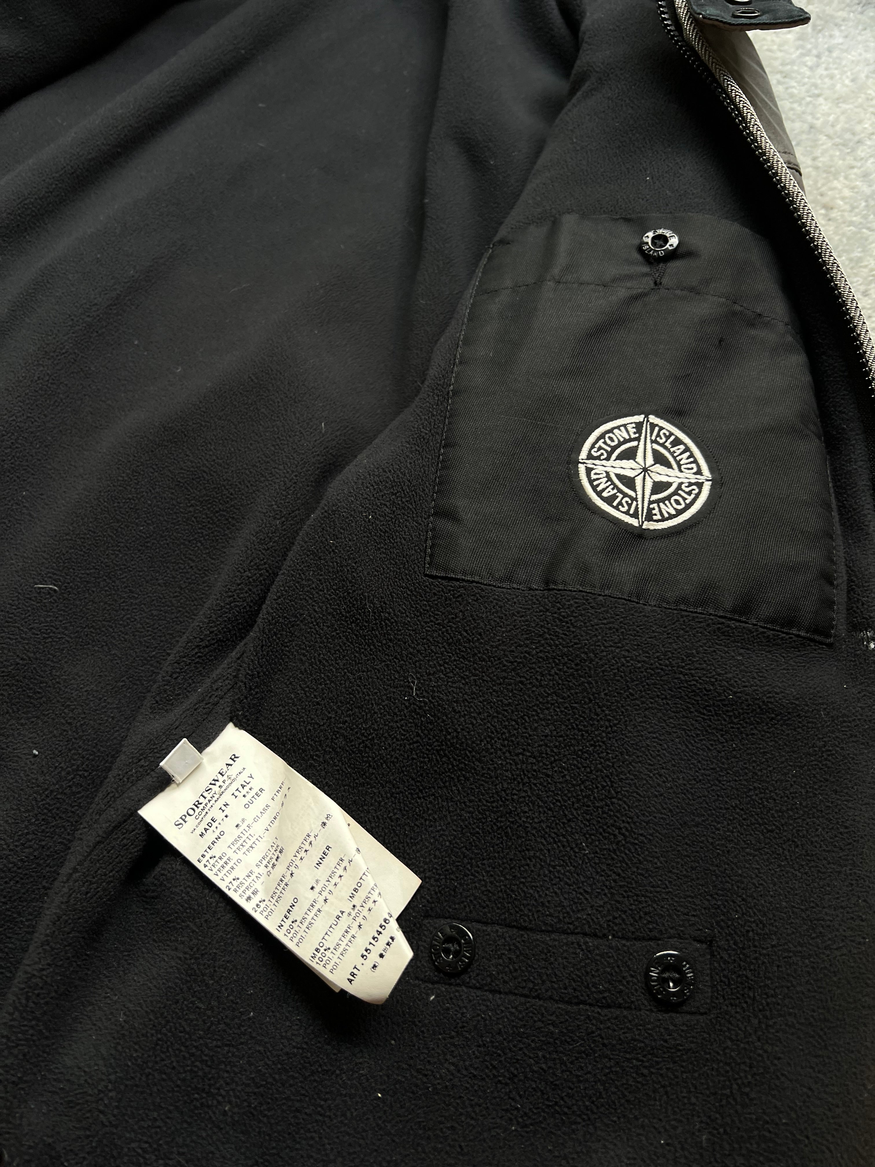 Stone Island Silver 2011 Liquid Reflective Fleece Lined Jacket