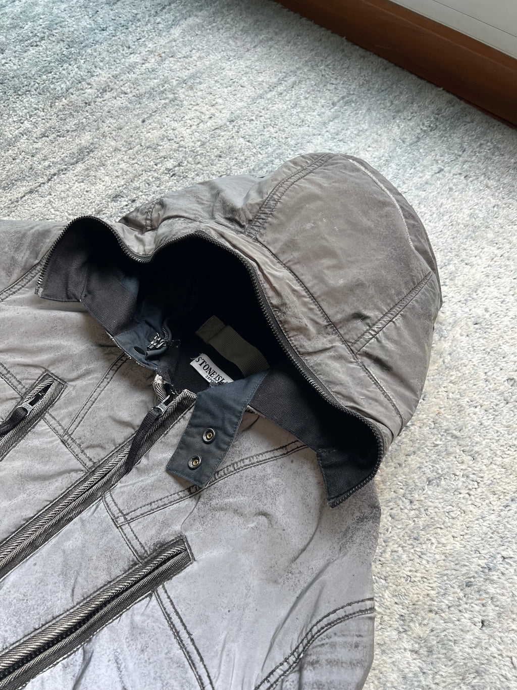 Stone Island Silver 2011 Liquid Reflective Fleece Lined Jacket