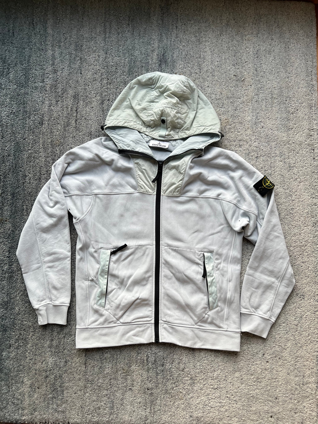 Stone Island Panelled Zip Up Hoodie