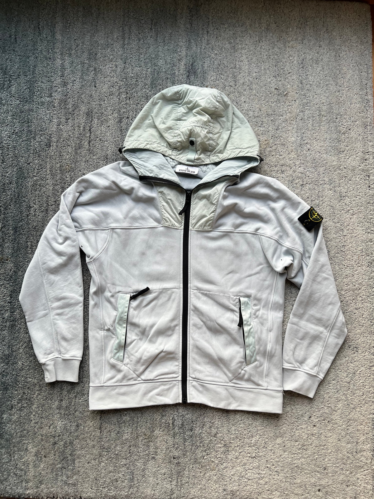 Stone Island Panelled Zip Up Hoodie